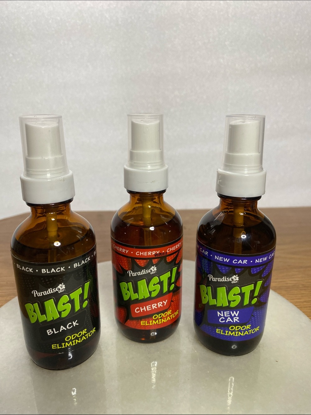 Paradise Blast! Odor Eliminator Spray Trio - Black, Cherry, New Car  Made in USA